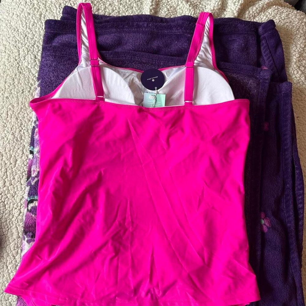Soneven 2XL Hot Pink Tankini Swim Top Adjustable Straps Plus Size NWT - Picture 5 of 5